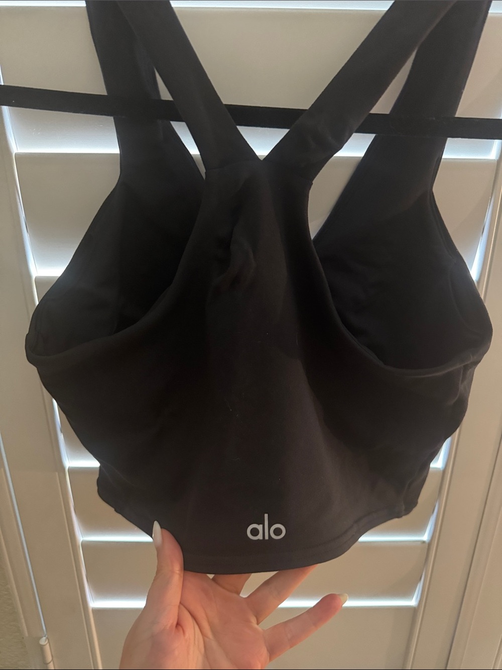 ALO Yoga Black Padded Sports Bra with Racerback